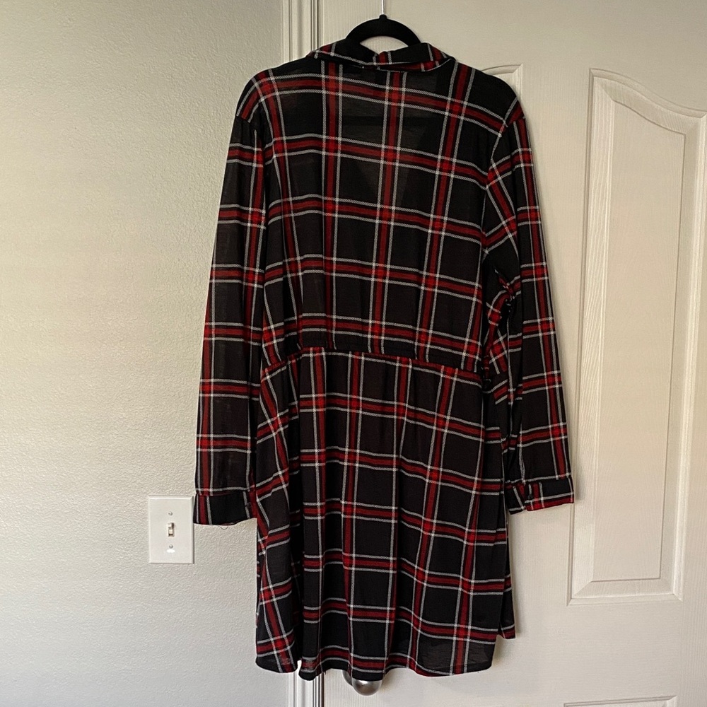 Derek Heart Black and Red Plaid Shirt Dress - Picture 5 of 11